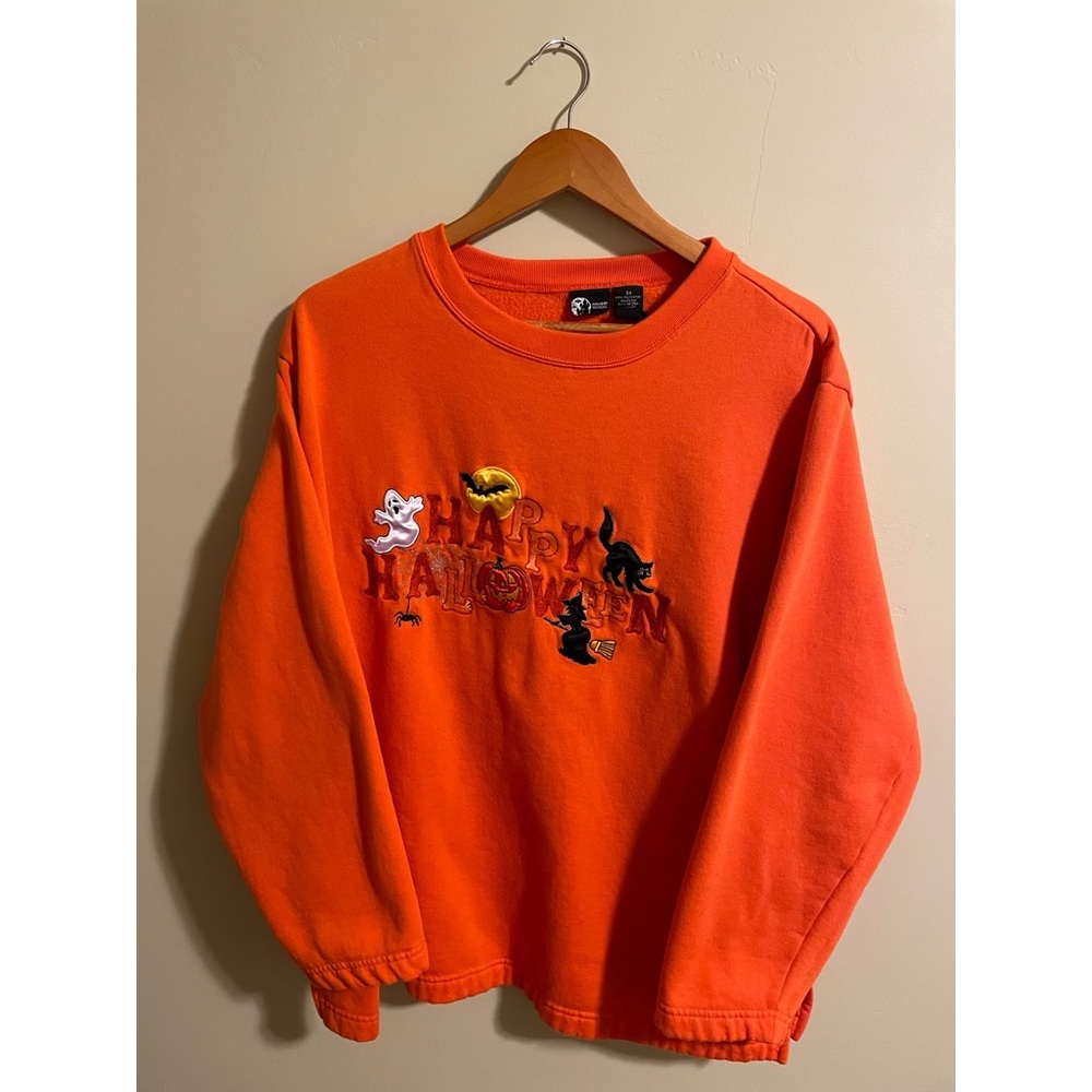 Vintage Halloween orange crewneck sweater 3XL Holiday Editions Embroidered